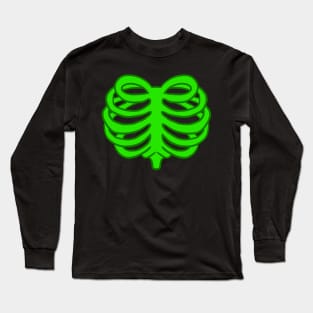 Green Heart Ribcage Long Sleeve T-Shirt